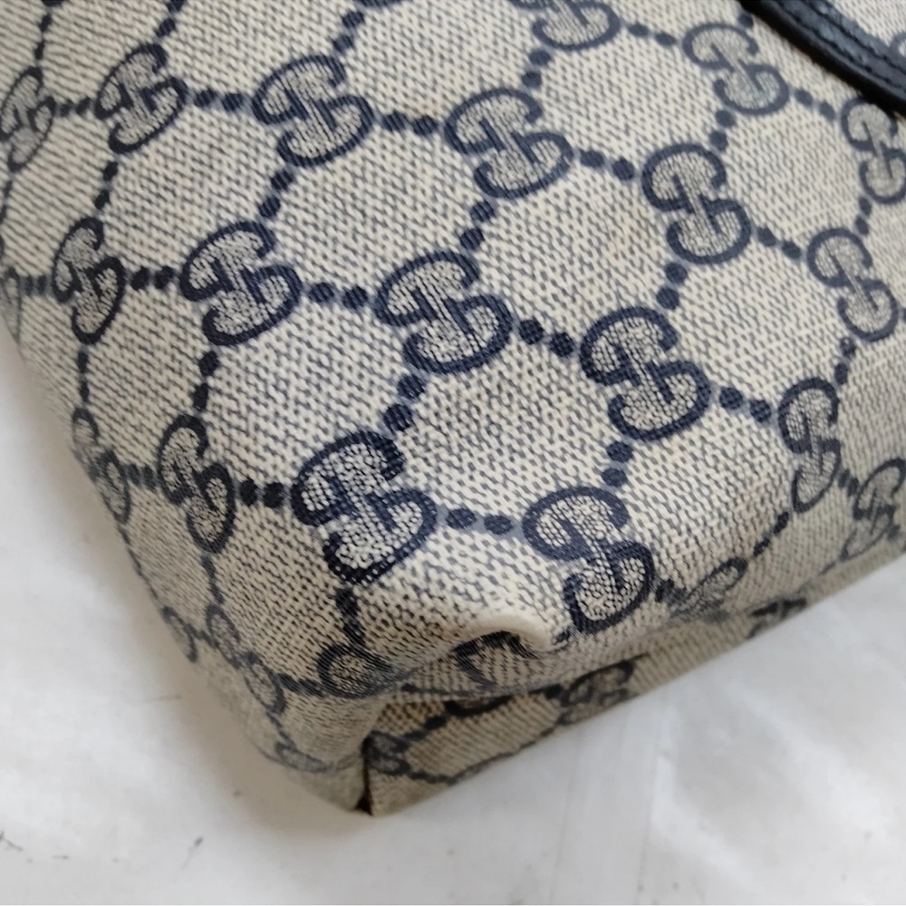 Vintage Gucci Tote Bag Sherry Line Navy Blue PVC - Picture 7 of 10